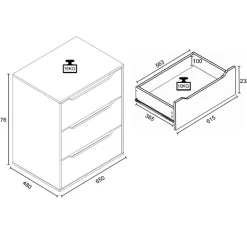 VCM Kommode »Sideboard Kommode Nachttisch Schublade Malira L« 1 Stk. tlg.