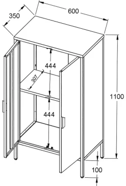 VCM Kommode »Stahl Kommode Sideboard Schrank Drehtüren Flokas M« 1 Stk. tlg.
