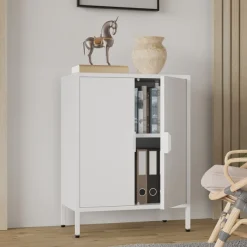 VCM Kommode »Stahl Kommode Sideboard Schrank Drehtüren Flokas S« 1 Stk. tlg.