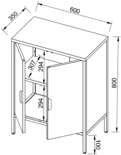 VCM Kommode »Stahl Kommode Sideboard Schrank Drehtüren Flokas S« 1 Stk. tlg.