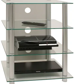 VCM Media-Regal »Hifi Möbel Rack Alu Glas Phono Mediaregal Blados« 1 Stk. tlg.