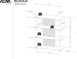 VCM Media-Regal »Hifi Möbel Rack Alu Glas Phono Mediaregal Blados« 1 Stk. tlg.