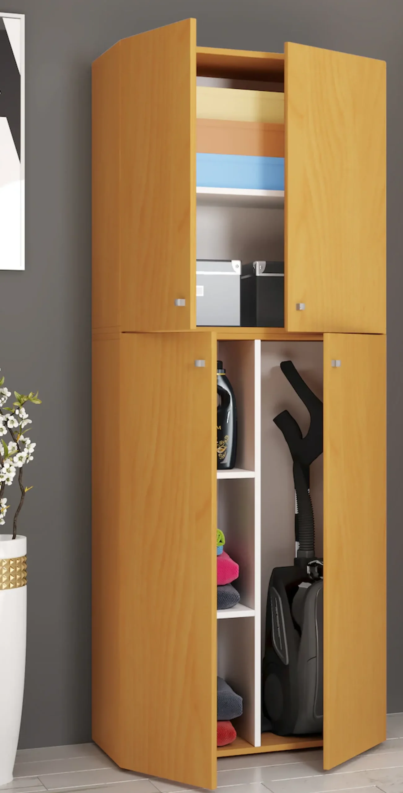VCM Mehrzweckschrank »Holz Besenschrank Staubsauger Putzschrank Lona« 1 Stk. tlg.