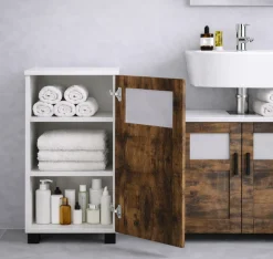 VCM Midischrank »Holz Badschrank Midischrank Nilari 70 x 38 x 28 cm« 1 Stk. tlg.