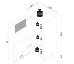 VCM Midischrank »Holz Badschrank Midischrank Nilari 70 x 38 x 28 cm« 1 Stk. tlg.
