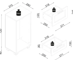 VCM Midischrank »Midischrank Schubladen Nilari 76 x 38 x 28 cm« 1 Stk. tlg.