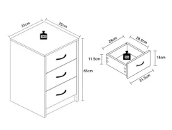 VCM Nachttisch »Holz Nachtschrank Nachttisch Schublade Boxal Maxi« 1 Stk. tlg.