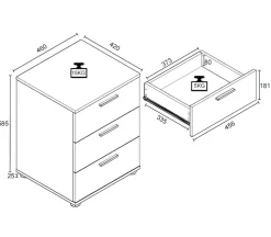 VCM Nachttisch »Holz Nachtschrank Nachttisch Schublade Testalo« 1 Stk. tlg.