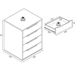 VCM Nachttisch »Holz Nachtschrank Nachttisch Schublade Malira L« 1 Stk. tlg.