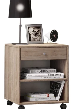VCM Nachttisch »Holz Nachttisch Schrank Rolda Schublade Rollen« 1 Stk. tlg.