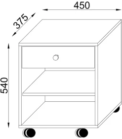 VCM Nachttisch »Holz Nachttisch Schrank Rolda Schublade Rollen« 1 Stk. tlg.
