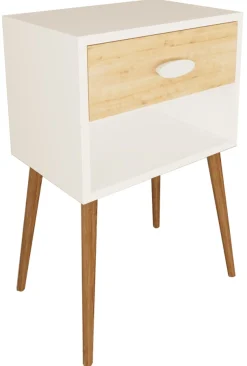 VCM Nachttisch »Holz Nachttisch Beistelltisch Schublade Singol XL« 1 Stk. tlg.