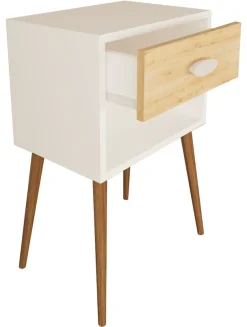 VCM Nachttisch »Holz Nachttisch Beistelltisch Schublade Singol XL« 1 Stk. tlg.