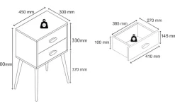 VCM Nachttisch »Holz Nachttisch Beistelltisch Schublade Singol XXL« 1 Stk. tlg.