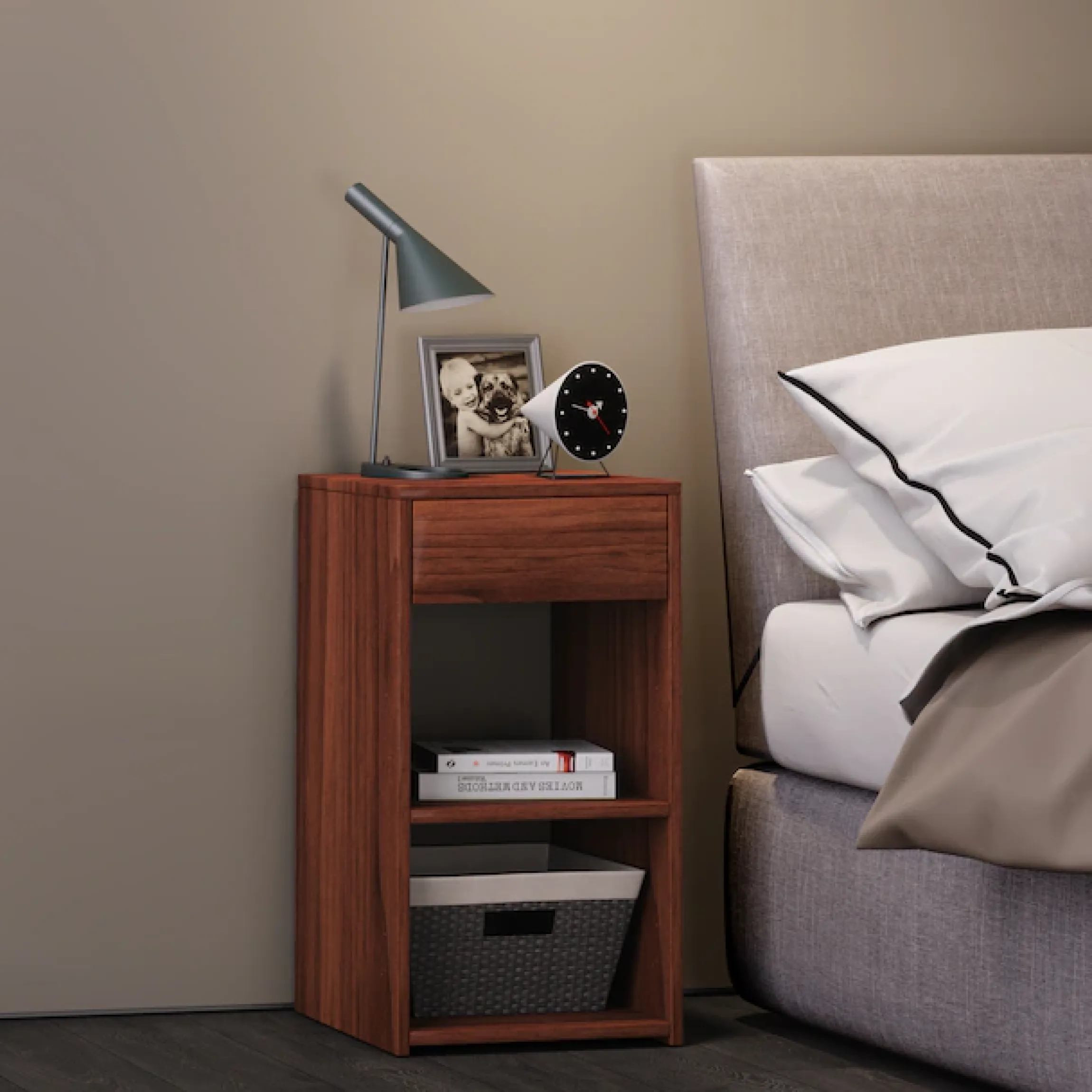 VCM Nachttisch »Holz Nachttisch Nachtschrank Sledo Schublade Maxi« 1 Stk. tlg.