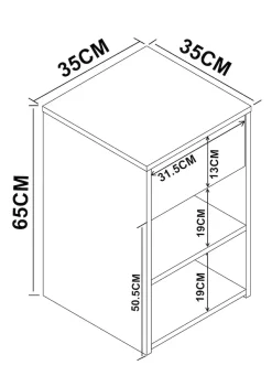 VCM Nachttisch »Holz Nachttisch Nachtschrank Sledo Schublade Maxi« 1 Stk. tlg.