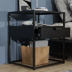 VCM Nachttisch »Metall Nachttisch Beistelltisch Schublade Flokas M« 1 Stk. tlg.