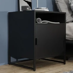 VCM Nachttisch »Metall Nachttisch Beistelltisch Drehtür Flokas L« 1 Stk. tlg.