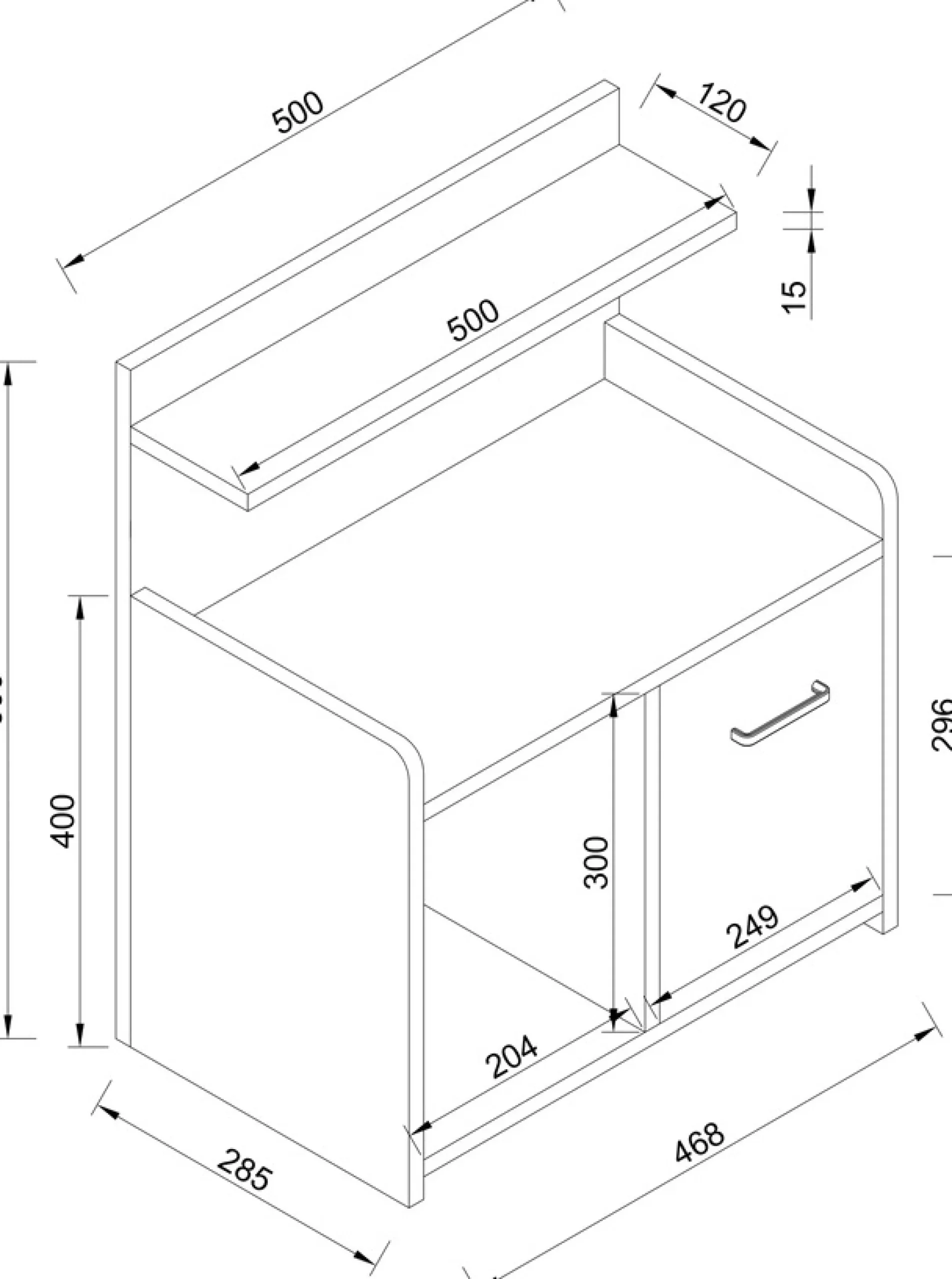 VCM Nachttisch »XL Hoher Nachtschrank Nachttisch Schublade Nilasa« 1 Stk. tlg.