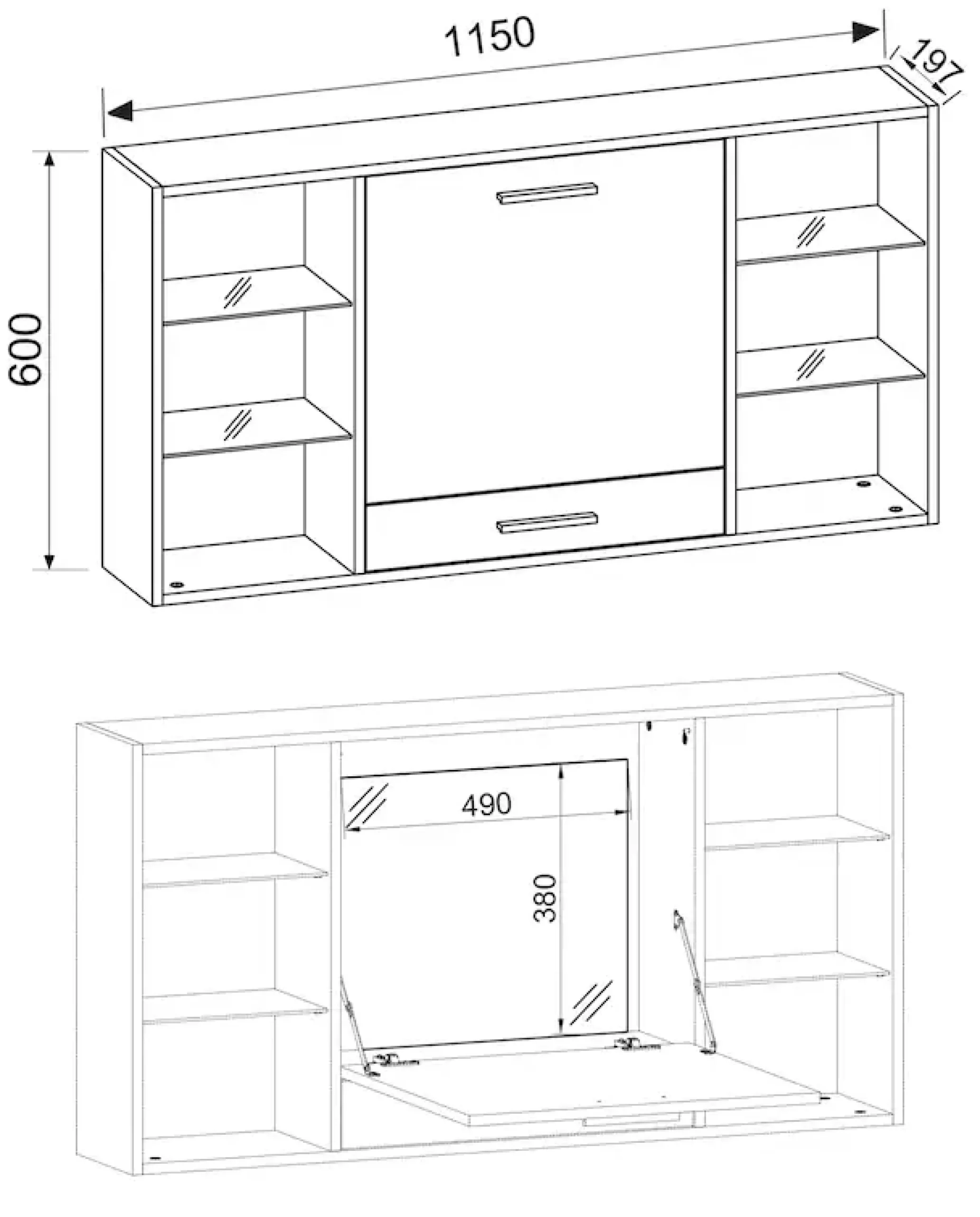 VCM Schreibtisch »Holz Hänge Schreibtisch Wandschreibtisch Teala« 1 Stk. tlg.