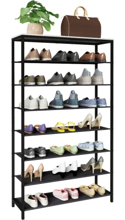 VCM Schuhregal »Metall Holz Schuhregal Schuhablage 7 Fächer Taliro« 1 Stk. tlg.