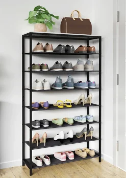 VCM Schuhregal »Metall Holz Schuhregal Schuhablage 7 Fächer Taliro« 1 Stk. tlg.
