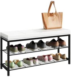VCM Schuhregal »Metall Holz Sitzbank Schuhregal Schuhbank Taliro« 1 Stk. tlg.