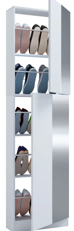 VCM Schuhschrank »Holz Schuhschrank Schuhkommode Fulisa XL Spiegel« 1 Stk. tlg.