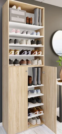 VCM Schuhschrank »XL Holz Großer Schuhschrank Schuhkommode Lona 10« 1 Stk. tlg.