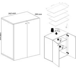 VCM Schuhschrank »XL Holz Großer Schuhschrank Schuhkommode Lona 5« 1 Stk. tlg.