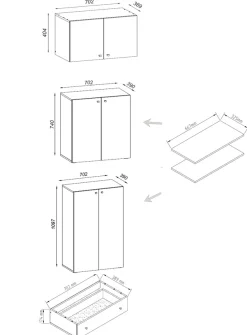 VCM Schuhschrank »XXL Schuhschrank Kleiderschrank Schrank Lona 5f AS« 1 Stk. tlg.