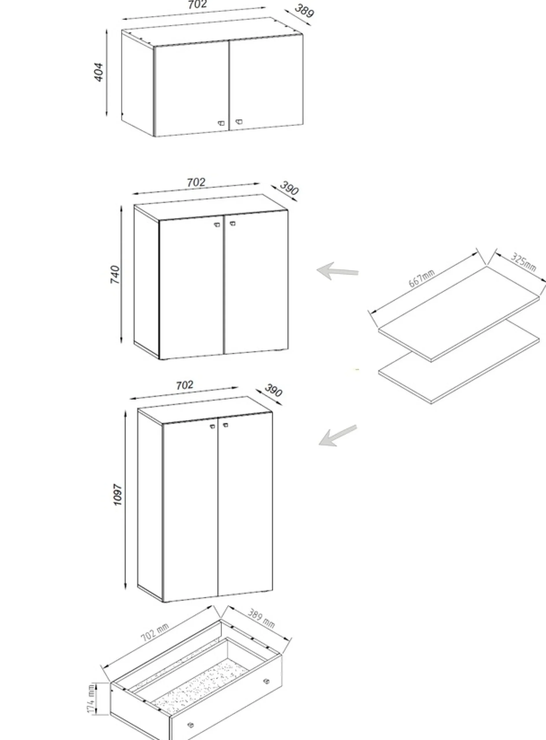 VCM Schuhschrank »XXL Schuhschrank Kleiderschrank Schrank Lona 5f AS« 1 Stk. tlg.
