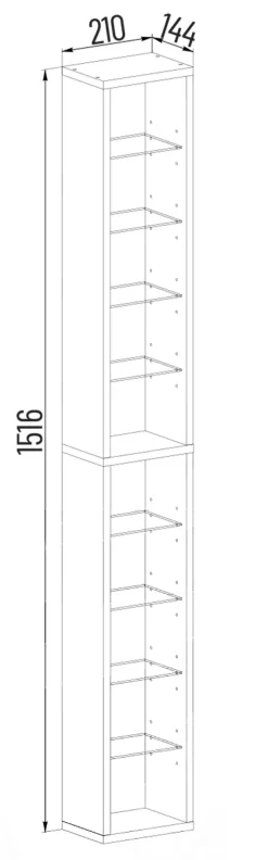 VCM Standregal »Holz CD DVD Stand Aufbewahrung Regal Rasato XL« 1 Stk. tlg.