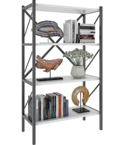 VCM Standregal »Holz Metall Stand Regal Büro Bücher Insasi 4fach« 1 Stk. tlg.