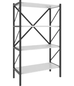 VCM Standregal »Holz Metall Stand Regal Büro Bücher Insasi 4fach« 1 Stk. tlg.