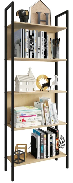 VCM Standregal »Holz Metall Stand Regal Büro Bücher Flakos 5fach« 1 Stk. tlg.
