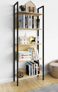 VCM Standregal »Holz Metall Stand Regal Büro Bücher Flakos 5fach« 1 Stk. tlg.