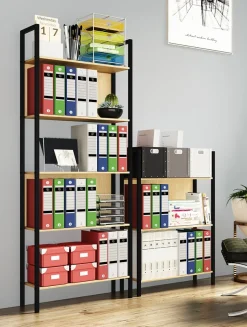 VCM Standregal »Holz Metall Stand Regal Büro Bücher Flakos 5fach« 1 Stk. tlg.