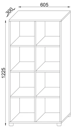 VCM Standregal »Holz Raumteiler Stand Regal Bücher Benas 2x4« 1 Stk. tlg.
