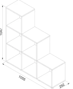VCM Standregal »Holz Stand Treppenregal Regal 6 Fächer Nitas« 1 Stk. tlg.