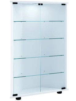 VCM Standvitrine »Holz Glas Eckvitrine Vitrine Sammelvitrine Jecka L« 1 Stk. tlg.