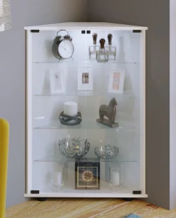 VCM Standvitrine »Holz Glas Eckvitrine Vitrine Sammelvitrine Jecka L« 1 Stk. tlg.