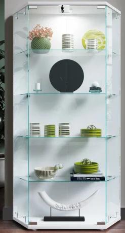 VCM Standvitrine »Holz Glas Stand Vitrine Sammelvitrine Cenila L« 1 Stk. tlg.
