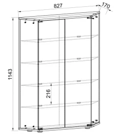 VCM Standvitrine »Holz Glas Stand Vitrine Sammelvitrine Cenila L« 1 Stk. tlg.