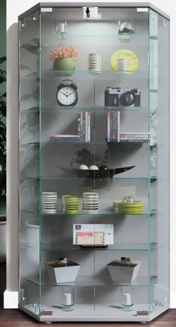 VCM Standvitrine »Holz Glas Stand Vitrine Sammelvitrine Cenila XL« 1 Stk. tlg.