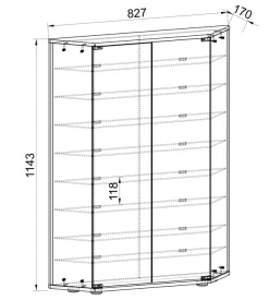 VCM Standvitrine »Holz Glas Stand Vitrine Sammelvitrine Cenila XL« 1 Stk. tlg.
