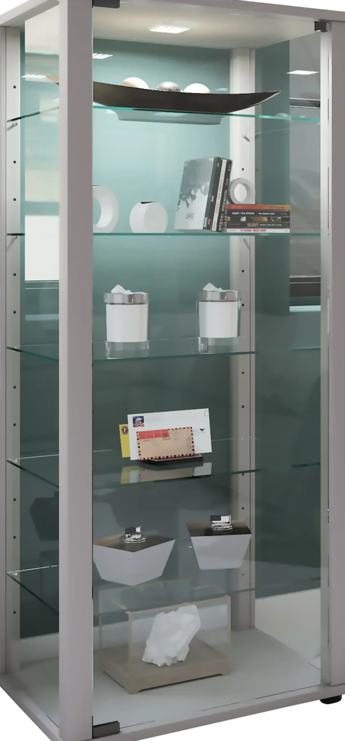 VCM Standvitrine »Holz Glas Stand Vitrine Sammelvitrine Kavisa L« 1 Stk. tlg.