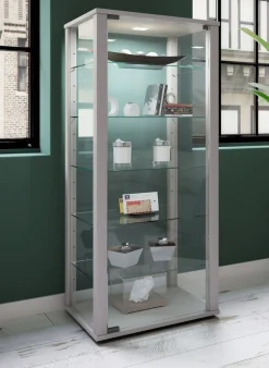 VCM Standvitrine »Holz Glas Stand Vitrine Sammelvitrine Kavisa L« 1 Stk. tlg.