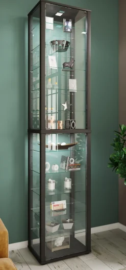 VCM Standvitrine »Holz Glas Stand Vitrine Sammelvitrine Kavisa XXL« 1 Stk. tlg.
