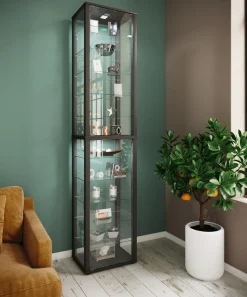 VCM Standvitrine »Holz Glas Stand Vitrine Sammelvitrine Kavisa XXL« 1 Stk. tlg.